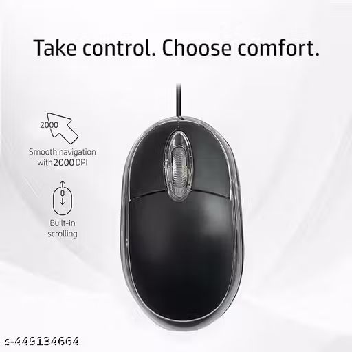 USB MOUSE Wired USB Mouse, 3-Button, 1000 DPI Optical Sensor, Plug Play, Wired Optical Mouse for Laptop,Computer,PC etc (Black), Pack of 1