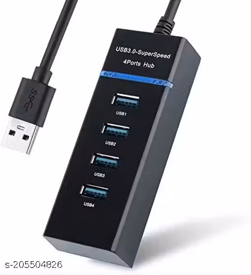 Hi-Speed ??USB 3.0 4 Port Hub for Android Mobile/Tablet, iPhone/iPad, Laptop, Computer, MP3 Players and Gaming Consoles (Black)