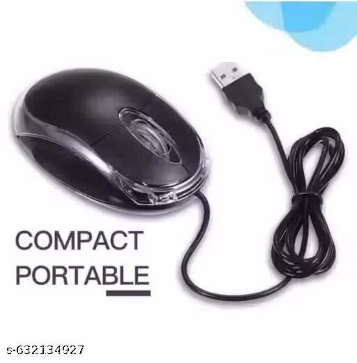 WIRED OPTICAL MOUSE - Computer Mouse, Mini LED Light Wired USB Optical Mouse for PC and Laptop Computer Mouse High Quality Best Wired Mouse (Black)