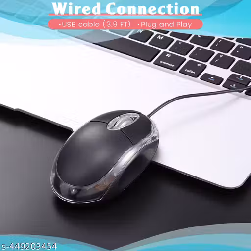 Pro Series USB Wired Mouse Ergonomic Design Universal Compatibility - Ideal for PC, Gaming, and Office USE (Black)
