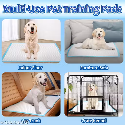 SIDHMART- (Pack of 10) Pee & Poop Training Pets Pad with Rapid Dry Surface, Absorbent Leak Proof & Adhesive Floor Tape - Large Size 60x90cm | Suitable for Puppies, Small,Medium, Large Dogs| 10 Pads|