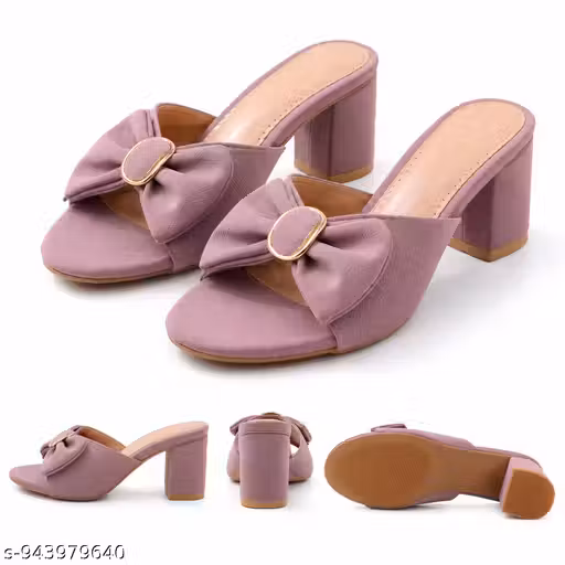 PREMIUM LILAC COLOUR SOLID FABULOUS MORDEN GORGEOUS UNIQUE BLOCK PARTY WEAR HEEL SANDAL FOR WOMEN AND GIRLS