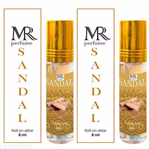 Pack of 2 Sandal Roll-On Attar (8ml each) – Long-Lasting & Alcohol -Free Fragrance | Unisex Perfume | Trending & Limited Stock!