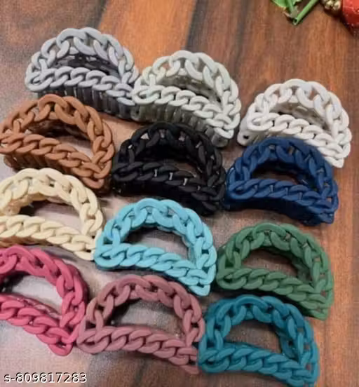 PACK OF 3 Matte Braided Hair Claw Clip for girls women