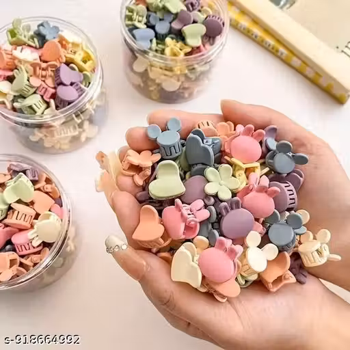 Pastel Mini Hair Claw Clips Set (50 Pcs)