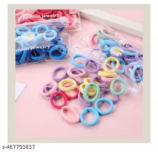 PACK OF (90 ) 4cm Resin Nylon Towel Elastic Hair Band with balls for kids