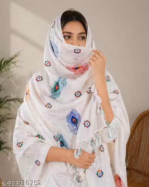 primary white dupatta