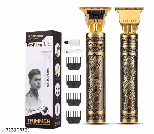 Vintage T9 Professional Hair Trimmer for Men | Rechargeable Cordless Beard & Hair Clipper | Zero Cut Grooming Machine