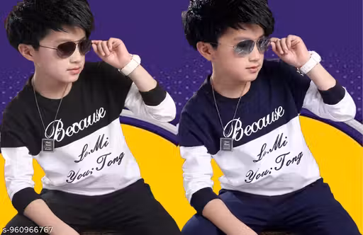 KIDS ROUND NECK FULL SLEEVES PRINTED REGULAR FITTED COTTON T-SHIRT (PACK OF 2)