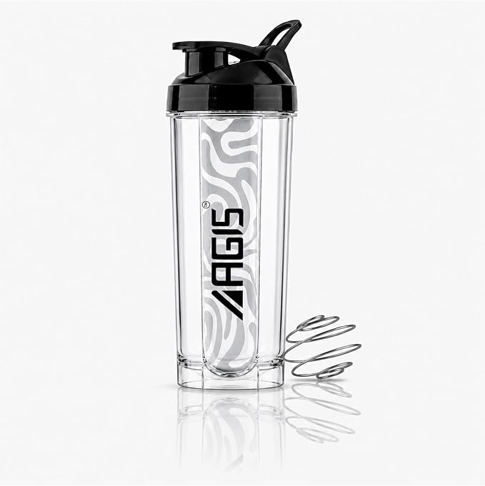 AGIS H2O Premium Shaker Bottle 700ml with Mixing Ball | 100% Leakproof BPA-Free Protein Shaker for Gym, Pre & Post Workout, Water & Supplements | Odor Resistant, Easy Clean |