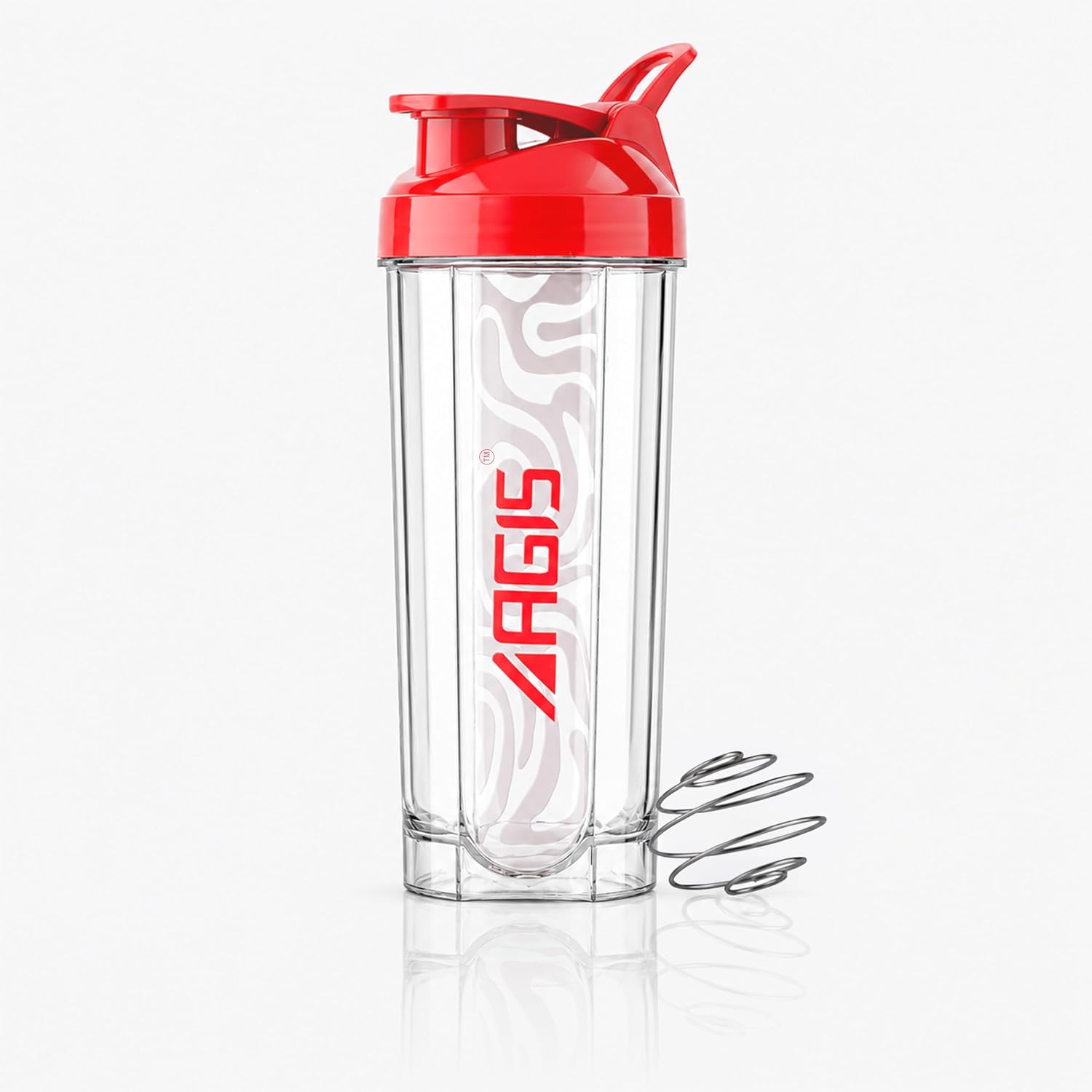 AGIS H2O Premium Shaker Bottle 700ml with Mixing Ball | 100% Leakproof BPA-Free Protein Shaker for Gym, Pre & Post Workout, Water & Supplements | Odor Resistant, Easy Clean | (Red)