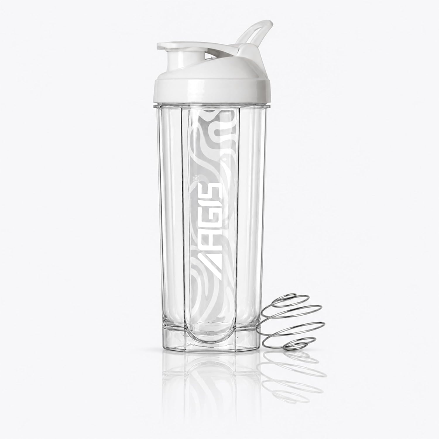 AGIS H2O Premium Shaker Bottle 700ml with Mixing Ball | 100% Leakproof BPA-Free Protein Shaker for Gym, Pre & Post Workout, Water & Supplements | Odor Resistant, Easy Clean | (White)