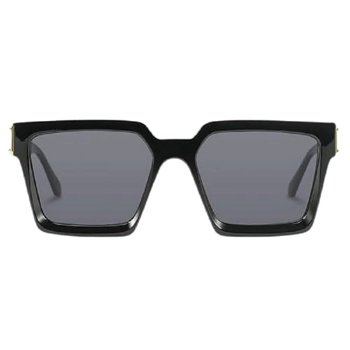 Oversized Square Black Sunglasses for Men and Women | Full Rim Fashion UV Protected Stylish Designer Eyewear