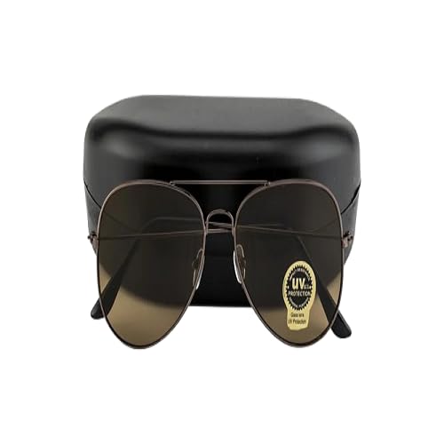 Unisex Square UV Protected Sunglasses with Metal Frame | Stylish Brown Gradient Lens Eyewear for Men & Women