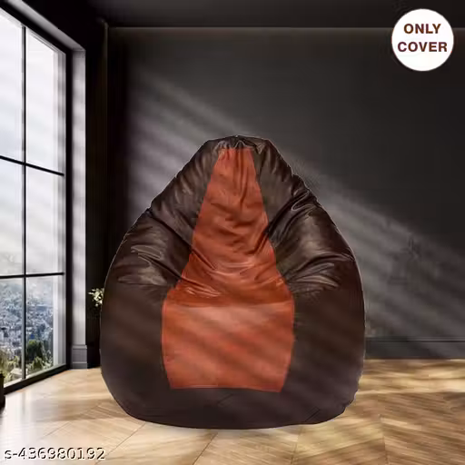 Stylish Brown Bean Bag Cover – Light & Dark (Beans Not Included)