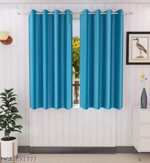 Long Crush Polyester Curtains (Parda) For Living room, Bedroom & Office (Pack of 2 Pcs)