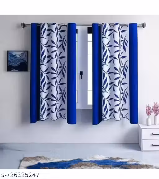C.C Presents Fancy Polyester Curtains For Living room, Bedroom & Office (Pack of 2)
