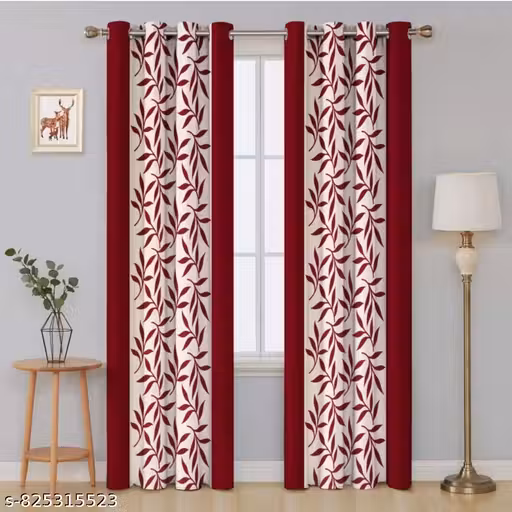 Designer Polyester Curtains (PARDA) For Living room, Bedroom & Office (Pack of 2)