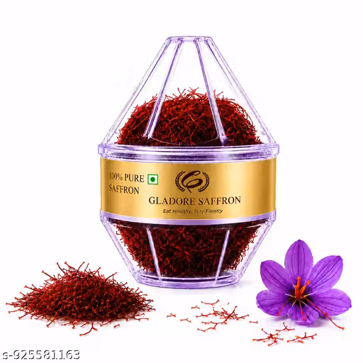.5g GLADORE Lacha Kashmiri Kesar Saffron Long Red Threads Spice | Kumkuma Puvvu Kungumapoo Keshar Keser Kaser Kesor Kumkumapoovu Kasar Safron Zaffran
