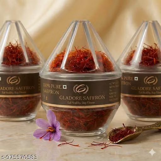 Gladore Saffron 1g Premium Edition - 100% Pure Original Kashmiri Kesar for Pregnancy, Milk, Puja, Beauty & Cooking (Pack of 1)