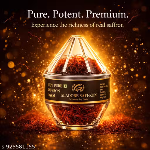 GLADORE Grade A Kashmiri Kesar Saffron Lab Tested FSSAI Pure | Kumkuma Puvvu Kungumapoo Keshar Keser Kaser Kesor Kumkumapoovu Kasar Safron Zaffran
