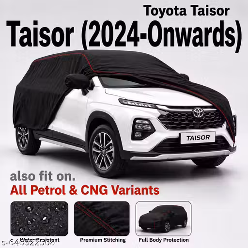 100% Water-Resistant Car Cover Compatible With Toyota Taisor (2024-2025)(All Models&Varients) With Heat Resistant | UV Protected | Weatherproof | Triple Stitched | Elastic Hem | Full Sized | Ultra Surface Protection | With Mirror Pockets (BLUE)
