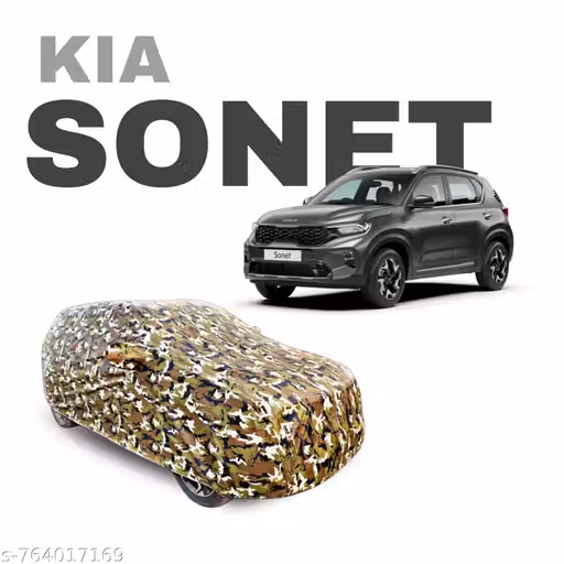 Car Cover for Kia Sonet - Waterproof, Weather Resistant, Triple Stitched with Cotton Lining, Side Mirror Pocket & Dustproof