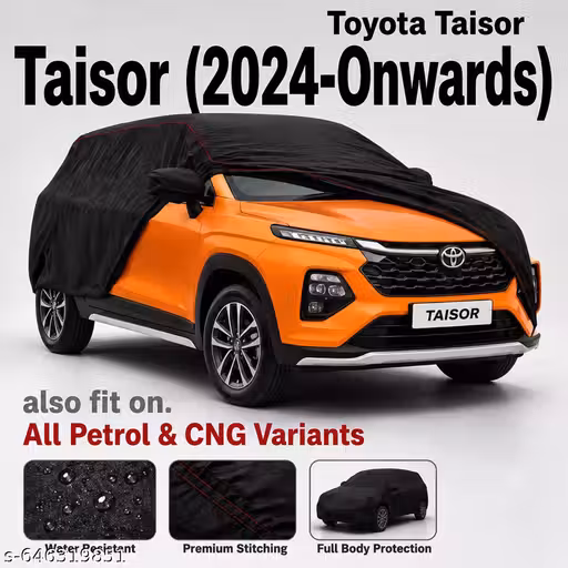 100% Water-Resistant Car Cover Compatible With Toyota Taisor (2024-2025)(All Models&Varients) With Heat Resistant | UV Protected | Weatherproof | Triple Stitched | Elastic Hem | Full Sized | Ultra Surface Protection | With Mirror Pockets (BLUE)