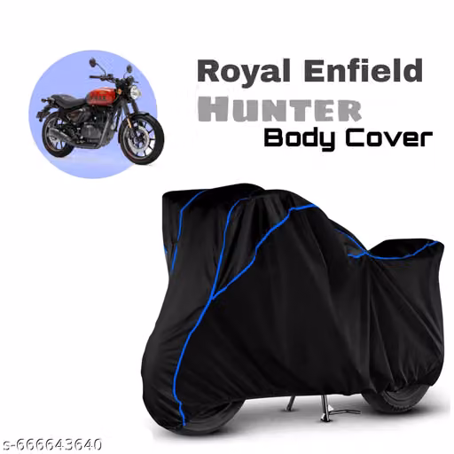 Vellon Water Resistant Bike Cover Dustproof UV Protection Bike Cover Compatible with Hunter 350 All-Weather Protection with blue Piping -Black Buller