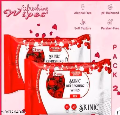 Rose Fresh Wet Wipes Combo Pack of 2 – Soft & Gentle Skin Cleansing Wipes