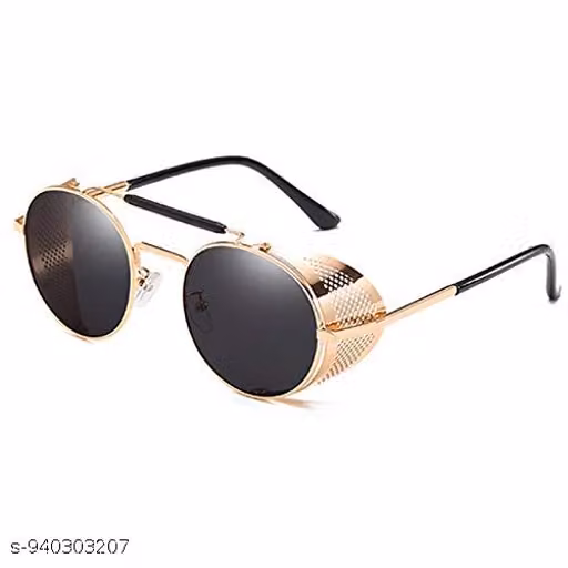 Golden Round Sunglasses For Men