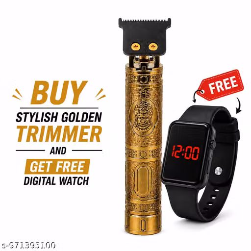 BUY GOLDEN TRIMMER FREE DIGITAL WATCH