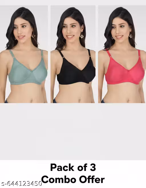 Special Plus Size Non Padded Big Cup Full Coverage Everyday Bra (Pack Of 3)