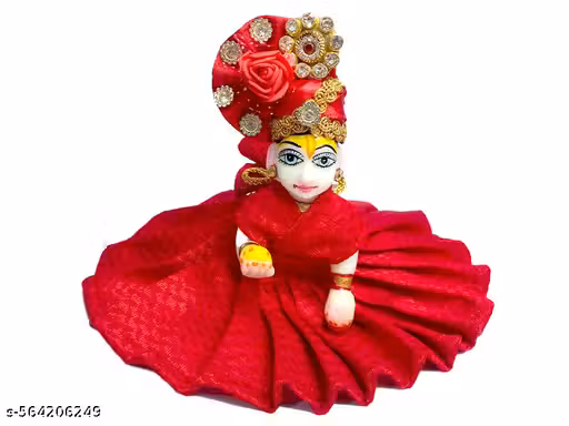 Size 2 Soft Silk Laddu Gopal Dress with Matching Pagdi – Red Washable Designer Poshak Set – Ideal for Janmashtami, Navratri, Diwali, Ganesh Chaturthi, Dussehra, Guru Nanak Jayanti & Dev Deepavali