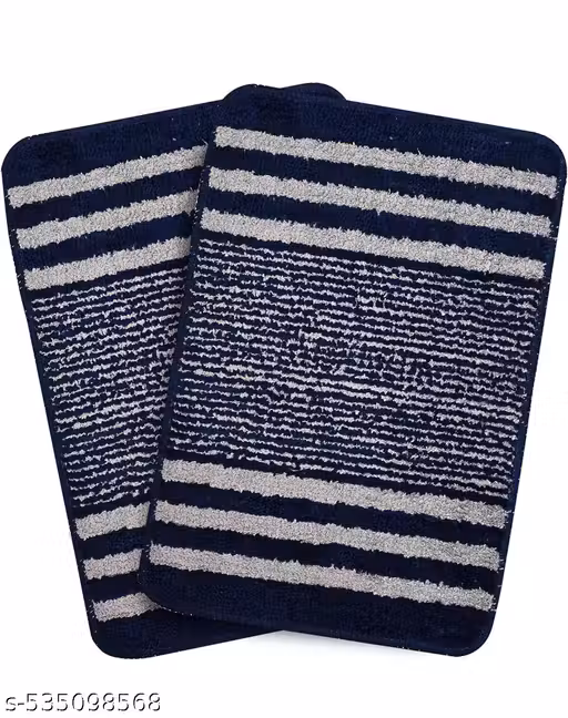 MINGET Microfiber Super Soft Anti Slip Doormat Bathmat for Indoor Home Entrance | Durable Non-Skid Absorbent Bath Mat for Bathroom | Floor Covering Mat for Kitchen/Bedroom (16x24inch), Blue