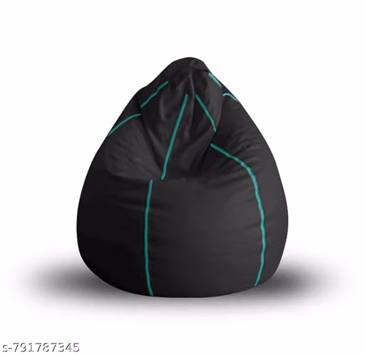 XIEANS XXXL bean bag cover BLACK PIPING TEAL (only cover without beans )