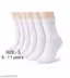 Ultimate School Series: Pack of 6 Premium White Polyester-Blend Socks | Anti-Stain & Fast-Dry School Socks for Kids (Age 8 - 11 Years, Size 5) | Heavy Duty Performance
