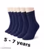 Pack of 6 Premium Navy Blue polister School Socks for Kids (Ages 5-7 Years) – Breathable, Soft & Durable Crew Socks for Boys & Girls"