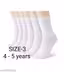 High-Strength Polyester White School Socks for Kids | Pack of 6 (Size 3) 4 - 5 years