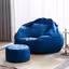 Classic 4XL Combo Bean Bag with Footstool & Cushion | Faux Leather Teardrop Bean Bag for Adults &Comfortable Seating for Home & Office – ROYAL BLUE only cover without beans