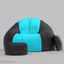 Xieans teal black 4xl bean bag cover only
