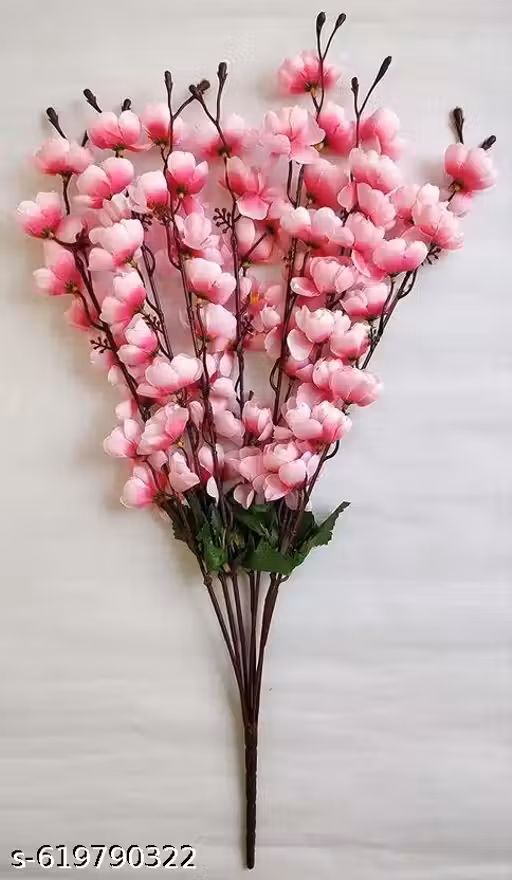 Adyant Decor Artificial White Flower Sticks for Home, Office and Festival Decoration | Artificial Blossom for Flower Vase Pack Of 1