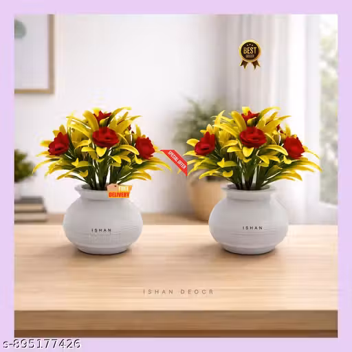 ISHAN DECOR Set Of 2 Flower Pot