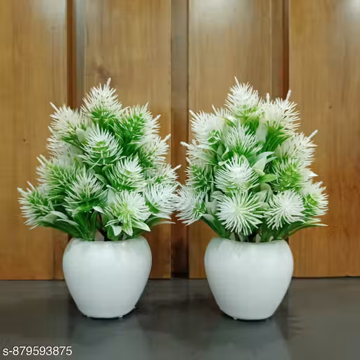 Set Of 2 Artificial Flowers With Pot by Brand ISHAN