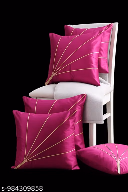 A.S.Tradres Cushion Cover Set , home decor cushion cover | dupion silk cushion cover |pack of 5 size 16x16 inches and 40x40 cm