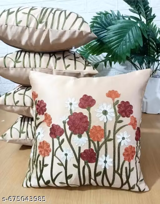 Cushion Cover Set , home decor cushion cover | sattan cushion cover |size 16x16 inches and 40x40 cm pack of 5pcs