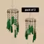2pcs One plate jhumar pink and green colour combination centre hanging jhumar length 19 inch