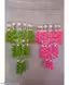 2pcs One plate jhumar pink and green colour combination centre hanging jhumar length 19 inch