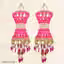 Combo pack of two pink colours centre hanging jhumar for wall and door hanging Diwali decoration and Temple decoration approx length 20 inch
