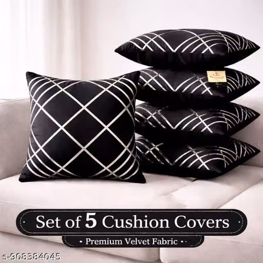 A.S.Tradres Cushion Cover Set , home decor cushion cover | velvet cushion cover |pack of 5 size 16x16 inches and 40x40 cm